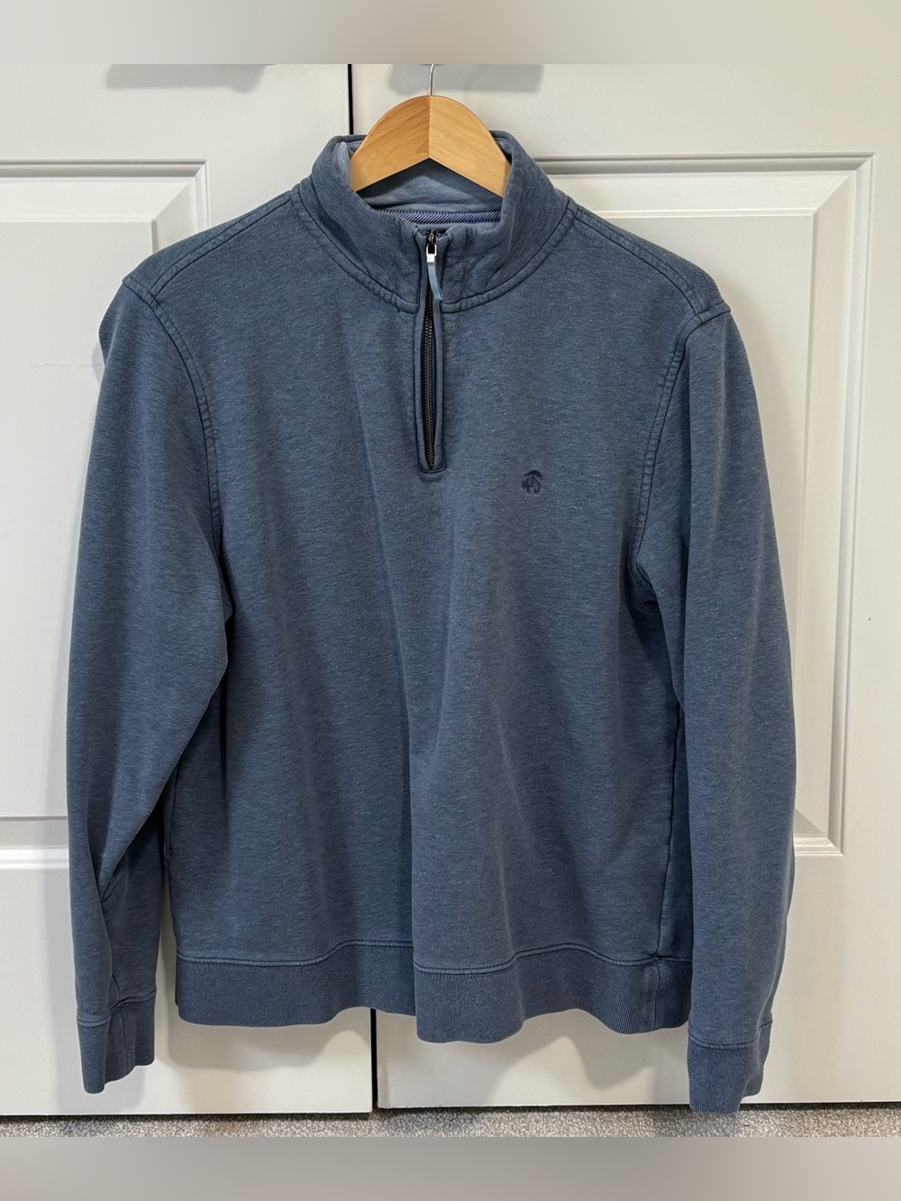 Brooks Brothers Men's Quarter-Zip- Slate Blue